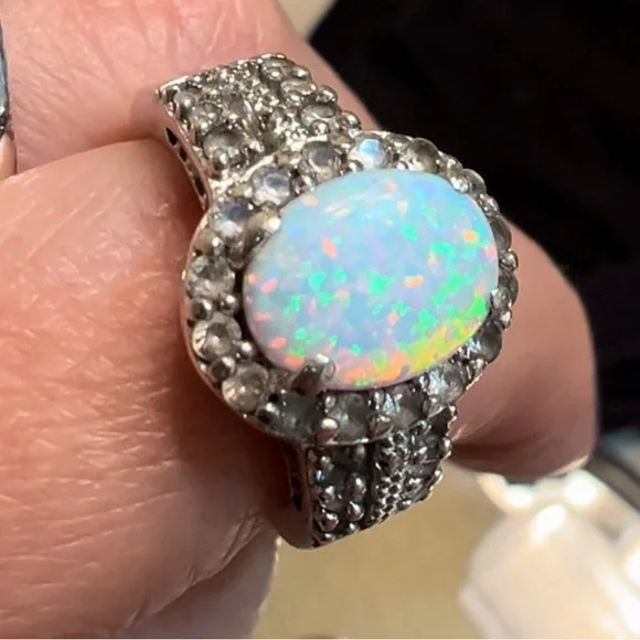 ✨HP✨ Opal Sterling Silver Ring size 9 - Picture 3 of 6